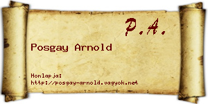 Posgay Arnold névjegykártya